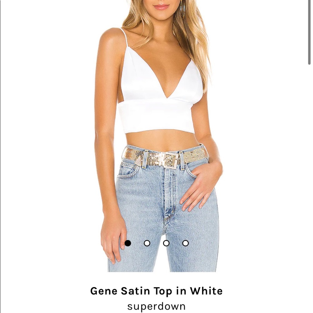 Superdown Gene satin top in white